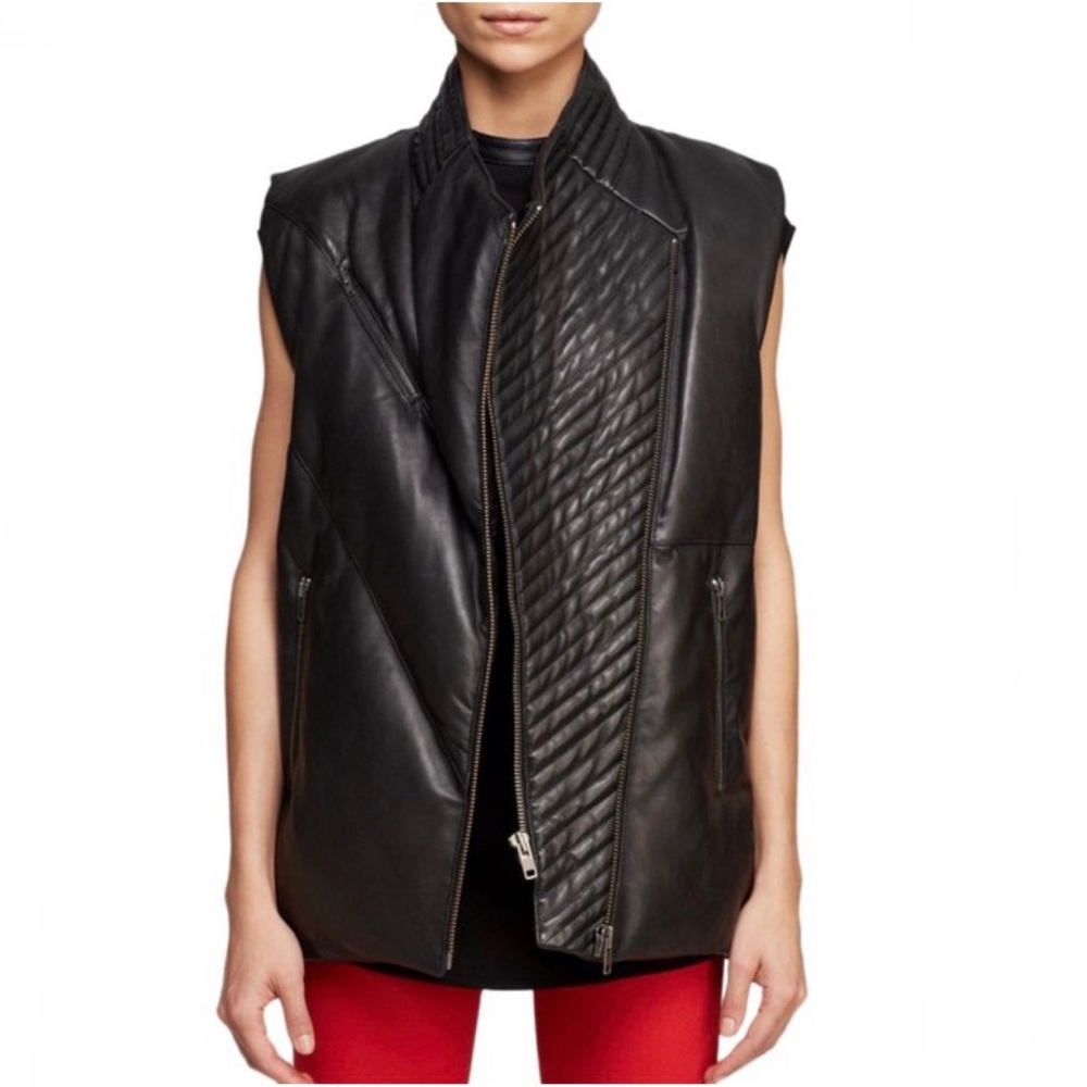 NWOT Helmut Lang petal Leather Puff Vest😎